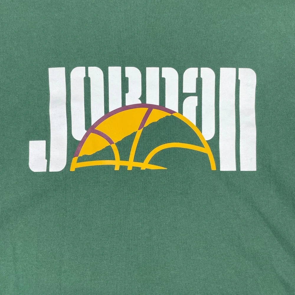 Jordan Jumpman T-Shirt Mens Large Green Long Sleeve Chain Link DV7756-333